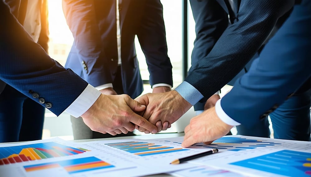 Real estate team collaborating on investment opportunities